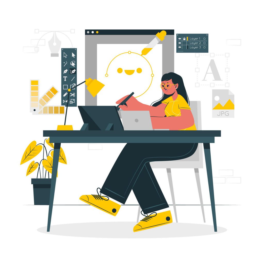 Designers creative workspace